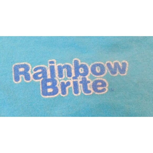 Vintage Republic Mfg Cotton Youth Size L Large Rainbow Brite Buddy Blue Shirt - Picture 6 of 6